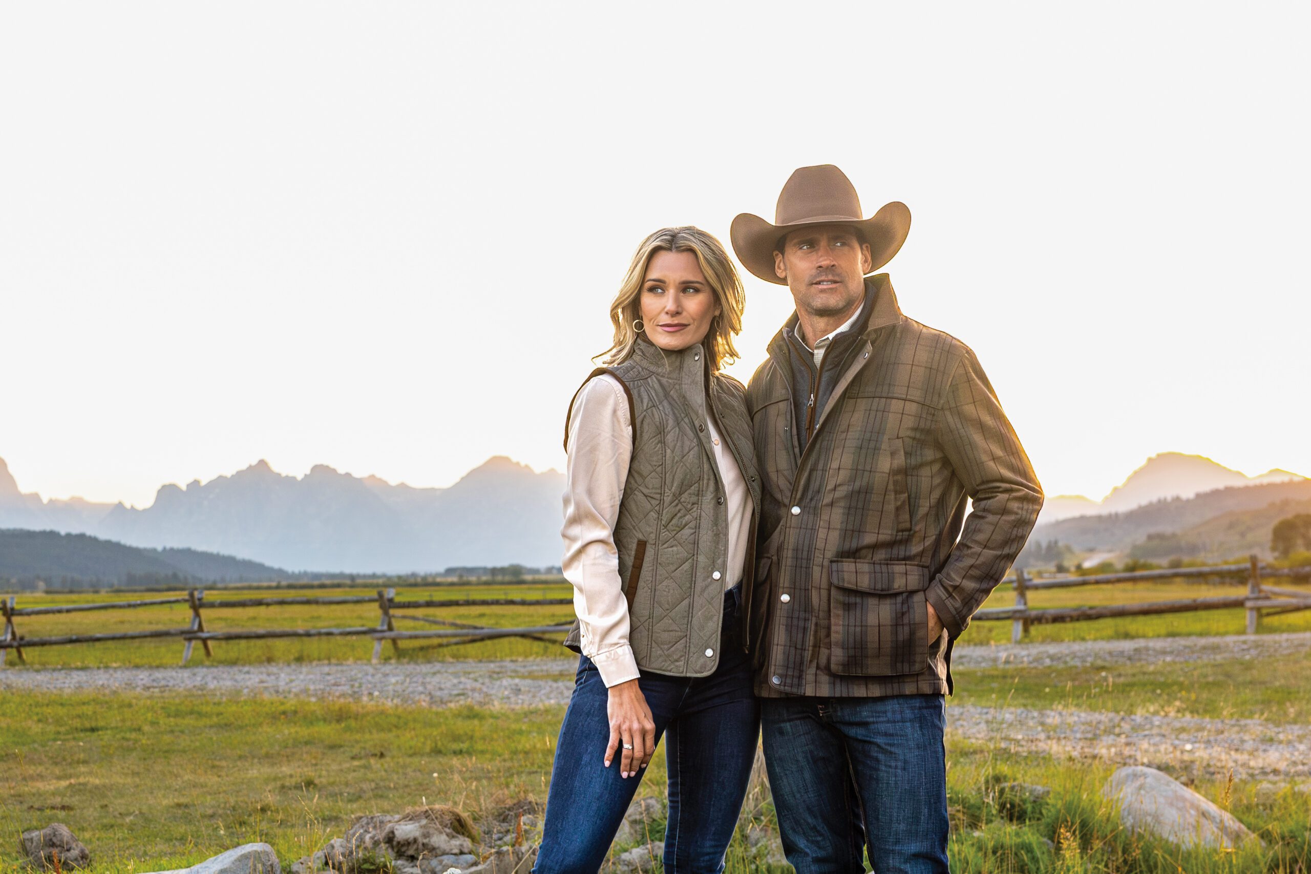 couple out west with mountain range
